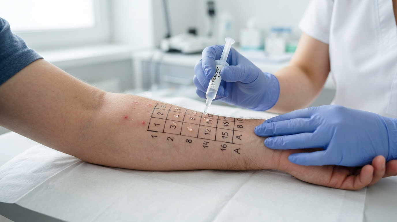 Skin prick allergy testing at Allergy Asthma Foundation